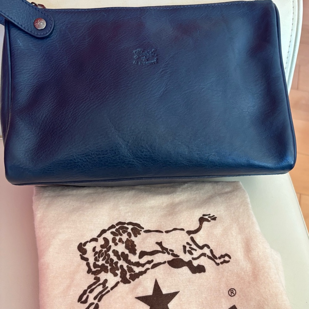 IL Bisonte Clutch Bag - Navy Blue